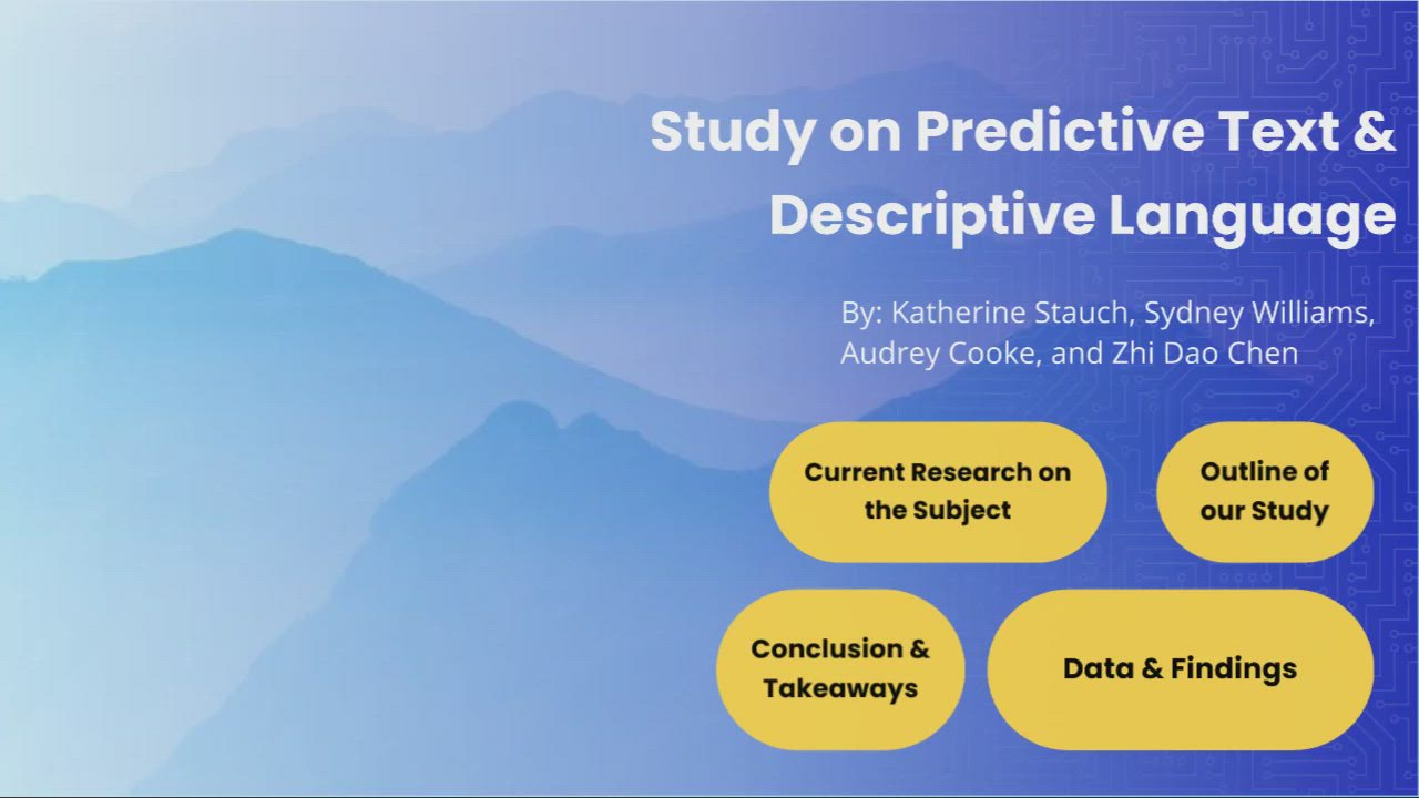 Study on Predictive Text and Descriptive language by Sydney Williams on ...
