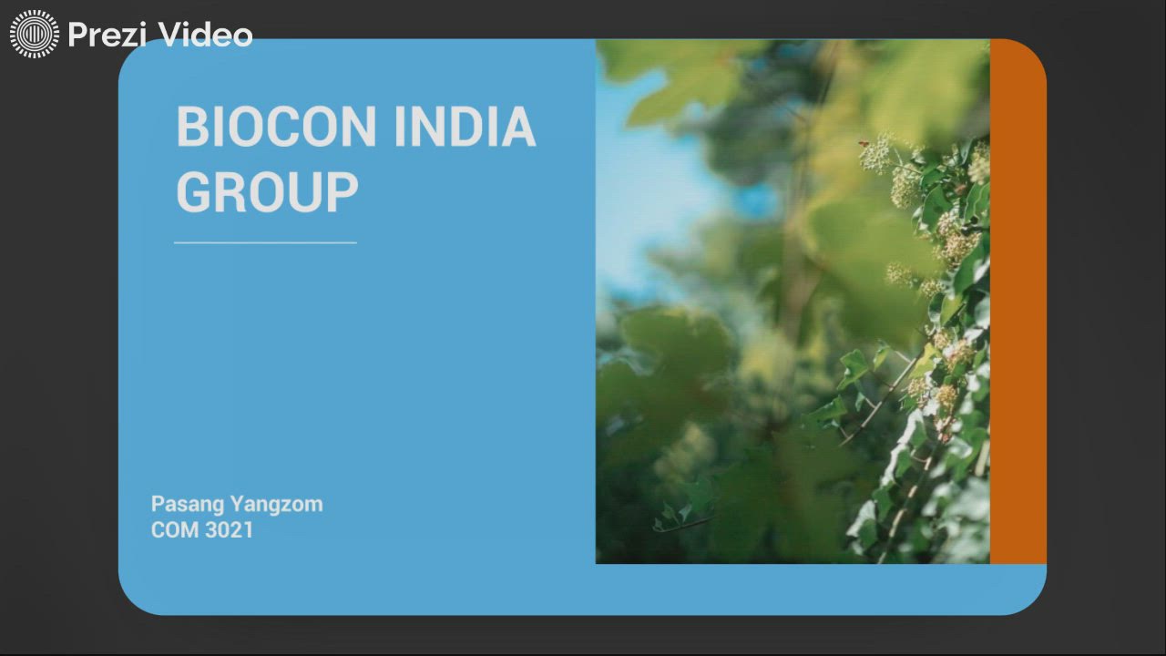 Biocon India Group By On Prezi Video