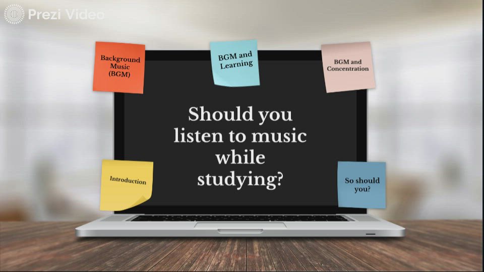 Should I listen to music while studying? by Andrea Caag on Prezi Video