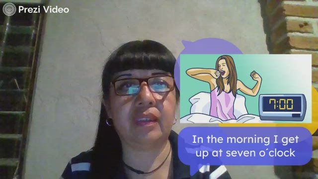 In the morning I get up at seven o?clock by Marilu Martinez on Prezi Video