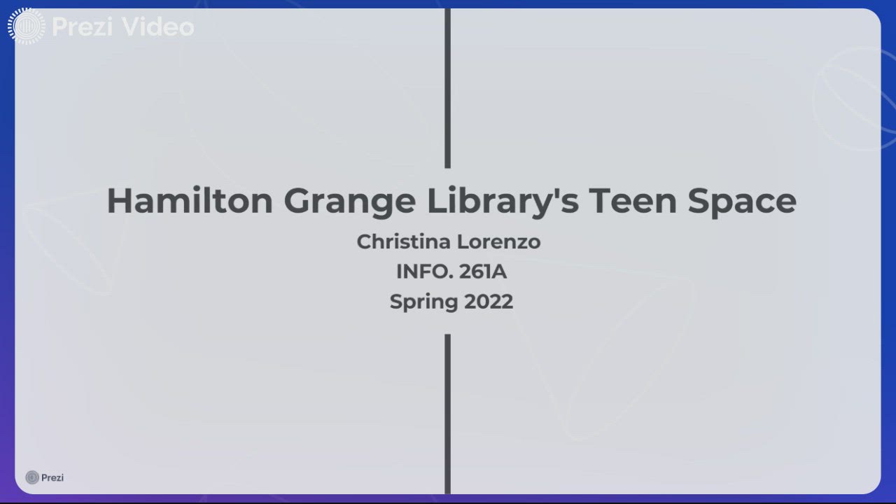 Hamilton Grange Library's Teen Space by Christina Lorenzo on Prezi Video